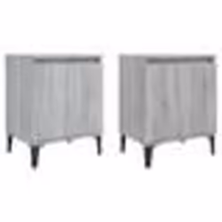 vidaXL Tables de chevet avec pieds en métal sonoma gris 40x30x50 cm - TU