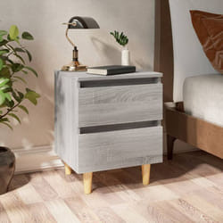 Vidaxl - Tables de chevet pieds en bois 2 pcs Sonoma gris 40x35x50 cm