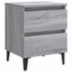 vidaXL Table de chevet avec pieds en métal Sonoma gris 40x35x50 cm - TU