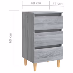 VidaXL 813136 Table de nuit et table de chevet Chêne - Vue supplémentaire 8