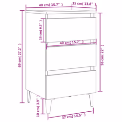 VidaXL 813142 Table de nuit et table de chevet Chêne - Vue supplémentaire 8