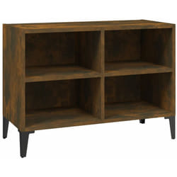 Meuble tv avec pieds en métal Chêne fumé 69,5x30x50 cm Vidaxl