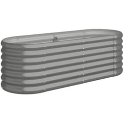 Lit surélevé de jardin Acier enduit de poudre 114x40x36 cm gris vidaXL