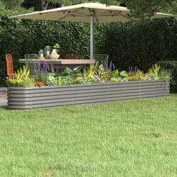 Vidaxl - Lit surélevé de jardin Acier enduit de poudre 332x40x36 cm gris
