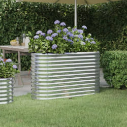 vidaXL Lit surélevé de jardin - Argenté