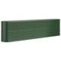 vidaXL Lit surélevé de jardin Acier enduit de poudre 260x40x68 cm Vert - TU