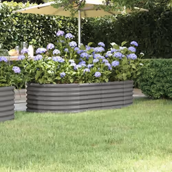 vidaXL Lit surélevé de jardin Acier enduit de poudre 152x80x36 cm gris - TU