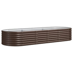 vidaXL Lit surélevé de jardin Acier enduit de poudre marron - TU