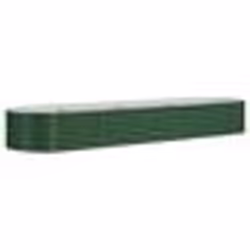 vidaXL Lit surélevé de jardin Acier enduit de poudre 296x80x36 cm Vert - TU