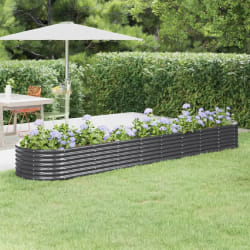 vidaXL Lit surélevé de jardin Acier enduit de poudre Anthracite - TU