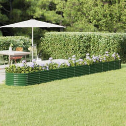 vidaXL Lit surélevé de jardin Acier enduit de poudre 512x80x36 cm Vert - TU