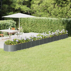 Vidaxl - Lit surélevé de jardin Acier enduit de poudre 620x80x36 cm gris