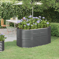 vidaXL Lit surélevé de jardin Acier enduit de poudre Anthracite - TU