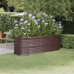 vidaXL Lit surélevé de jardin Acier enduit de poudre marron - TU