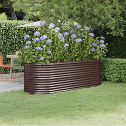 vidaXL Lit surélevé de jardin Acier enduit de poudre marron - TU