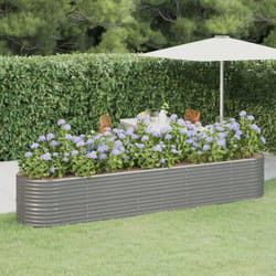 Vidaxl - Lit surélevé de jardin Acier enduit de poudre 368x80x68 cm gris