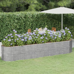vidaXL Lit surélevé de jardin Acier enduit de poudre Argenté - TU