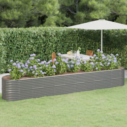 Vidaxl - Lit surélevé de jardin Acier enduit de poudre 440x80x68 cm gris