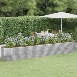 vidaXL Lit surélevé de jardin Acier enduit de poudre Argenté - TU