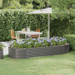 Vidaxl - Lit surélevé de jardin Acier enduit de poudre 249x100x36cm gris