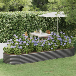vidaXL Lit surélevé de jardin Acier enduit de poudre 322x100x36cm gris - TU