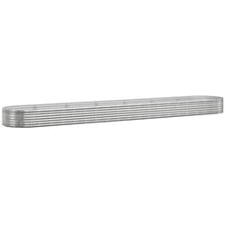 vidaXL Lit surélevé de jardin Acier enduit de poudre Argenté - TU