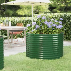 vidaXL Lit surélevé de jardin Acier enduit de poudre 100x100x68cm Vert