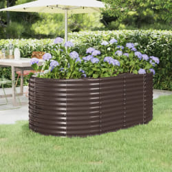 vidaXL Lit surélevé de jardin Acier enduit de poudre marron