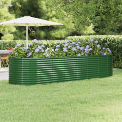 vidaXL Lit surélevé - 322 cm Acier Vert