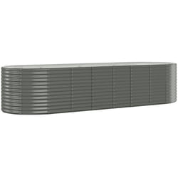 vidaXL Lit surélevé de jardin Acier enduit de poudre 322x100x68cm gris - TU