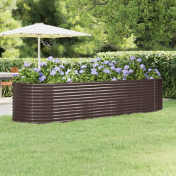 vidaXL Lit de Jardin Acier enduit - Marron