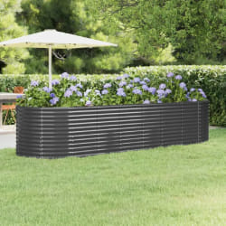 vidaXL Lit surélevé de jardin Acier enduit de poudre Anthracite - TU