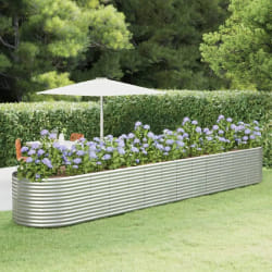 vidaXL Lit surélevé de jardin Argenté Acier enduit de poudre - TU