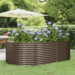 vidaXL Lit surélevé de jardin Marron Acier enduit de poudre