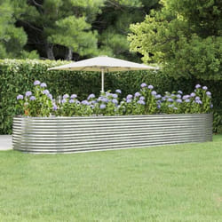 vidaXL Lit surélevé de jardin Argenté Acier enduit de poudre - TU