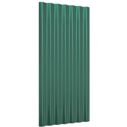 vidaXL Panneaux de toit 12 pcs Acier enduit de poudre Vert 80x36 cm