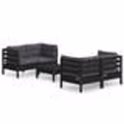 vidaXL Salon de jardin 5 pcs avec coussins anthracite bois de pin
