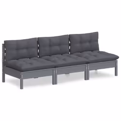 VidaXL 3096078, 3 siège(s), Gris, 110 kg, 635 mm, 635 mm, 625 mm