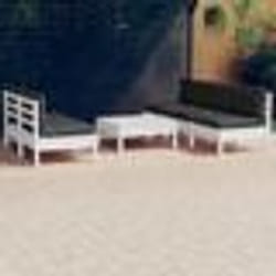 vidaXL Salon de jardin 6 pcs avec coussins anthracite bois de pin