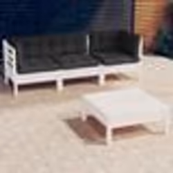 vidaXL Salon de jardin 4 pcs avec coussins anthracite Bois de pin