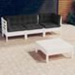 vidaXL Salon de jardin 4 pcs avec coussins anthracite Bois de pin