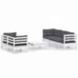 vidaXL Salon de jardin 6 pcs avec coussins anthracite bois de pin