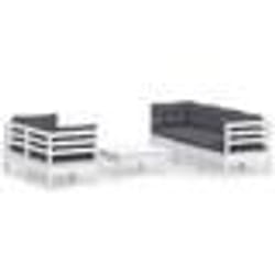vidaXL Salon de jardin 6 pcs avec coussins anthracite bois de pin
