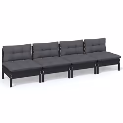 VidaXL 3096128, 4 siège(s), Noir, 635 mm, 635 mm, 625 mm