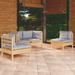 VidaXL Salon de jardin 4 pcs - Noir