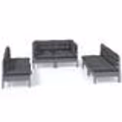 vidaXL Salon de jardin 6 pcs avec coussins bois de pin massif