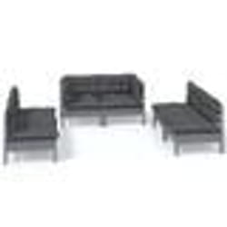 vidaXL Salon de jardin 6 pcs avec coussins bois de pin massif