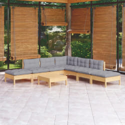VIDAXL Salon de jardin 8 pcs Gris