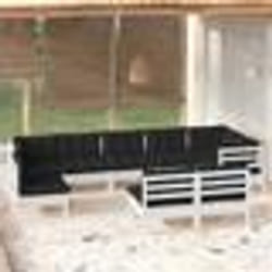 vidaXL Salon de jardin 9 pcs avec coussins blanc bois de pin massif