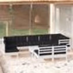 vidaXL Salon de jardin 10 pcs avec coussins blanc bois de pin massif